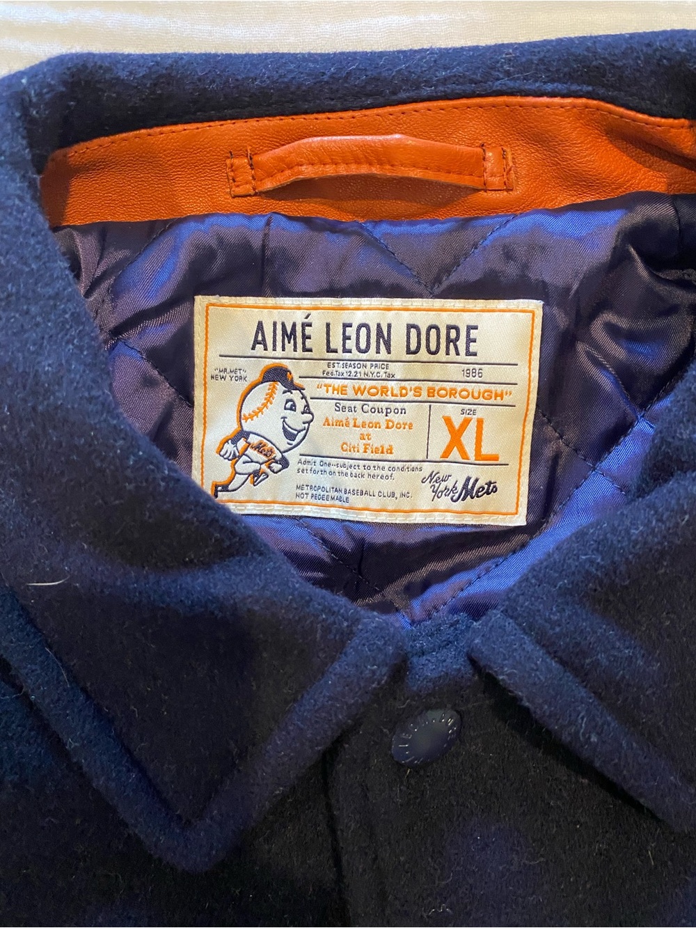 Aime Leon Dore X New York Mets Varsity Wool Jacket XL - Picture 5 of 8